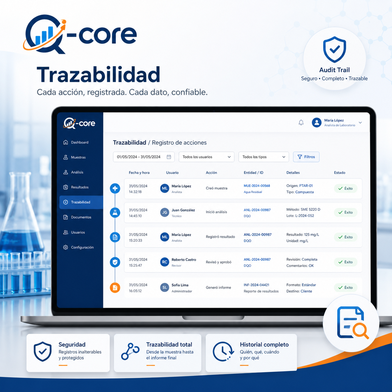 Trazabilidad — Evidencia lista para auditoría